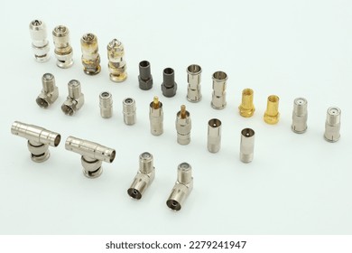 Tv connector types, tv connector stack, TV connector, isolated white background