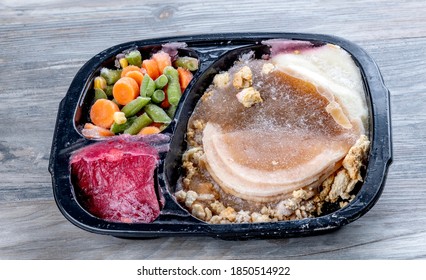 TV Dinner Tray With Thanksgiving Ingredients