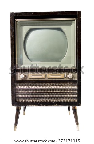 TV mid- 20th century. Is isolated on white