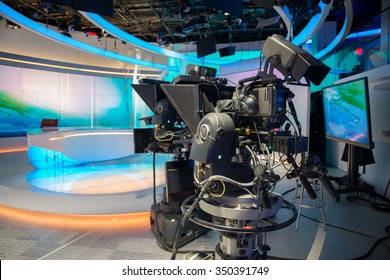 TV NEWS Cast Studio With Camera And Lights
