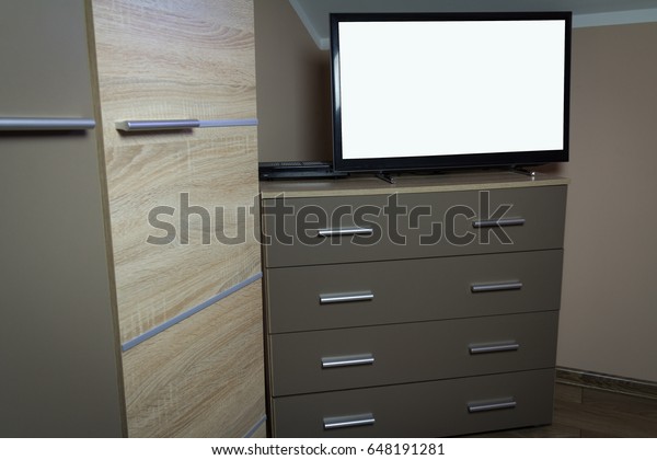 Tv On Dresser Bedroom Stock Photo Edit Now 648191281