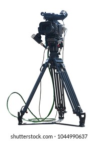 TV Professional Studio Digital Video Camera Isolated On White Background