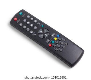 Tv Remote Control Keypad Black On White Isolated