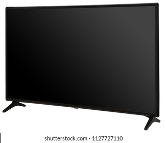 TV Screen Black, Isolated, White Background