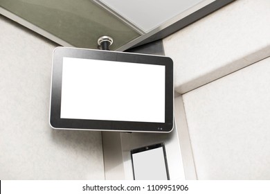 TV Screen In Elevator.