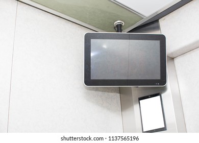 TV Screen In Elevator.