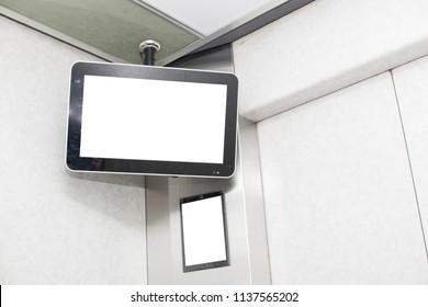 TV Screen In Elevator.