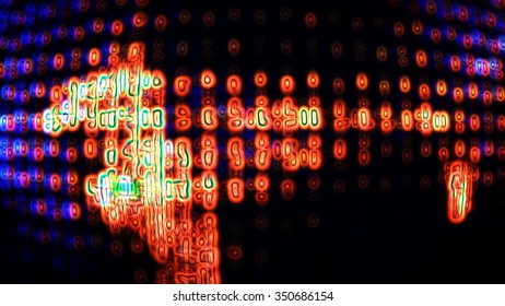 TV screen pixels. Futuristic digital data abstraction.