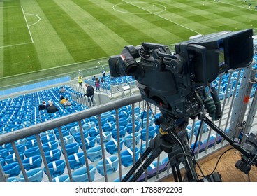 サッカーのテレビ Tv Professionalスタジオデジタルビデオカメラ写真素材 Shutterstock