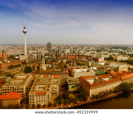 Similar – Image, Stock Photo One almost flew over the TV tower.