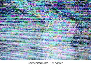 Tv weak signal - photo taken from color tv screen