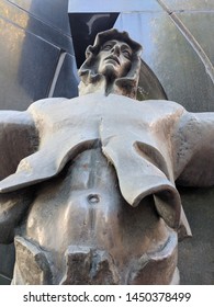 Tver, Russia - 06 10 2019: Closeup Of The Monument In The Park Of Chernobyl Heroes In Tver Dedicated To The Hundreds Of Volunteer Who Helped With The Cleanup After The Disaster