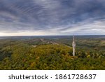 tv-tower in zalaegerszeg with autumn forest
