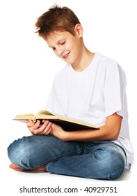 Tween Boy Reading The Book