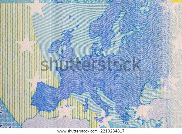 Twenty euro banknotes, close-up of the 20 euro\
banknote of the European\
Union