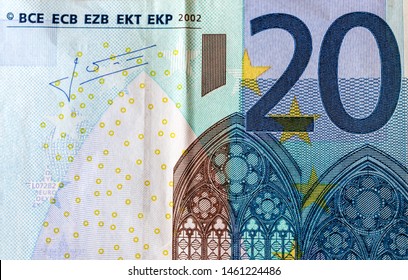 Twenty Euro. European Currency. Money As Background. Macro.