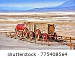 Twenty mule team wagons on display in Death Valley, California.