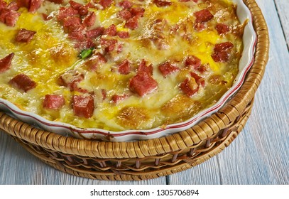 Twice Baked Potato Casserole, Smash The Potatoes With A Potato Masher. Add The Cheese, Seasoned Salt,Cheddar , Sour Cream, Milk, Butter,