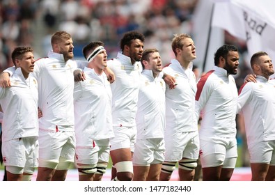 Twickenham, UK. 11th August 2019. The England Squad Line Up Ahead Of The Quilter International Match Between England And Wales