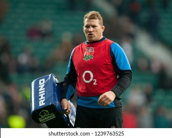 Twickenham, UK. 24th November 2018. Dylan Hartley Of England Warms Up Ahead Of The Quilter International Rugby Match Between England And Australia