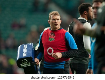 Twickenham, UK. 24th November 2018. Dylan Hartley Of England Warms Up Ahead Of The Quilter International Rugby Match Between England And Australia