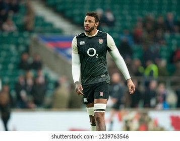 Twickenham, UK. 24th November 2018. Courtney Lawes Of England Warms Up Ahead Of The Quilter International Rugby Match Between England And Australia