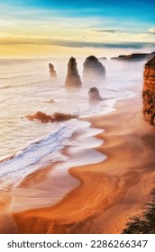 Twilight at the 12 Apostles, Shipwreck Coast, Great Ocean Road, Victoria, Australia