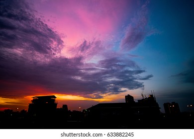 twilight in bangkok - Shutterstock ID 633882245