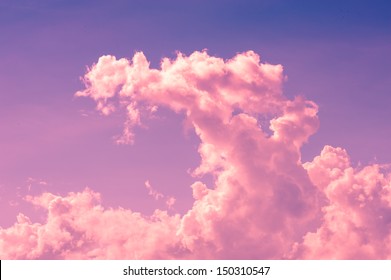 Twilight cloud on magenta sky