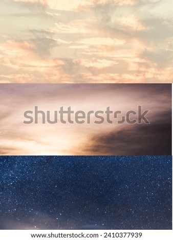 Twilight of dawn ,Twilight of Dusk and the calming midnight sky with beauty of stars Foto stock © 