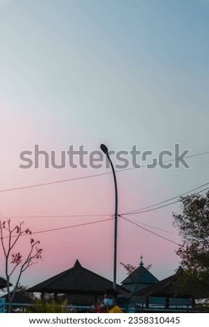 Similar – Lamps and electricity cables on sunset