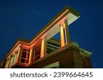 Twilight Glow on Modern Academic Building in Fort Wayne, Indiana