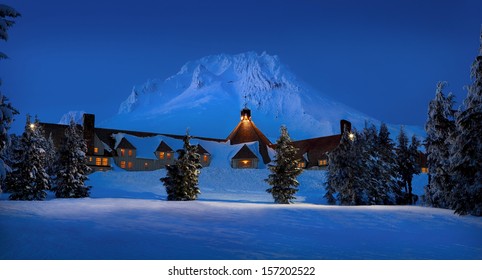 Twilight At Mt. Hood Ski Lodge (also Used As The Exterior To The Movie 