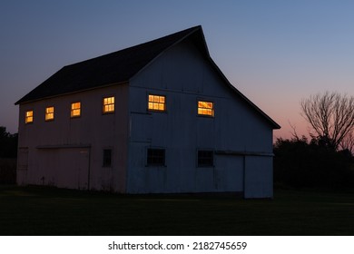 Twilight With A Old Barn In Rural Missouri.