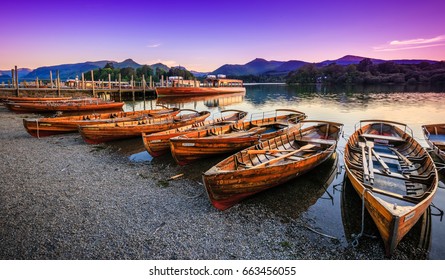 Twilight On Derwentwater, The Lake District, Cumbria, England