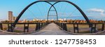 Twilight Panorama of Bill Coats Bridge Over Brays Bayou - City of Houston Texas Medical Center