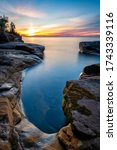 Twilight at Pictured Rocks National Lakeshore, Lake Superior in Upper Michigan