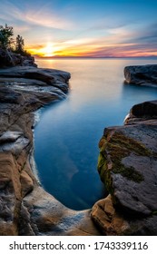Twilight at Pictured Rocks National Lakeshore, Lake Superior in Upper Michigan - Shutterstock ID 1743339116