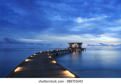 The twilight pier in Maldives - Powered by Shutterstock