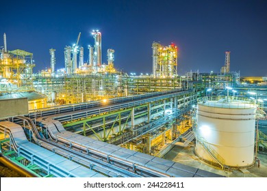 Twilight scene of chemical plant