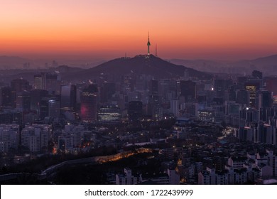 Twilight Seoul Tower, Seoul South Korea.