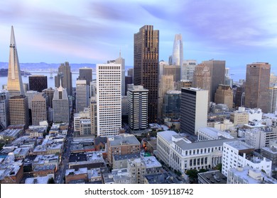 Twilight Skies over San Francisco Financial District via Nob Hill District.