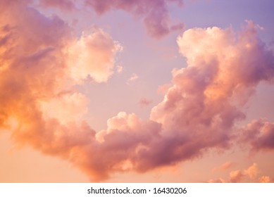 Twilight Sky With Clouds And Dreamy Look