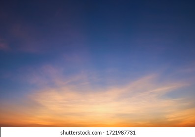 Twilight sky in the evening with colorful clouds fluffy,dusk sky. - Shutterstock ID 1721987731
