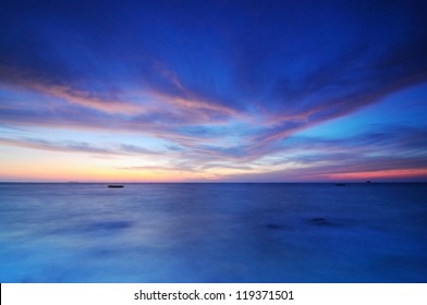 Twilight sky on the sea