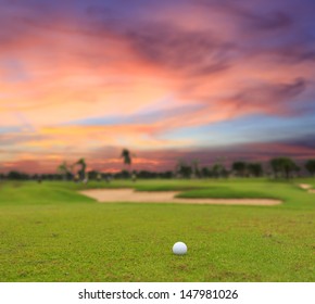 Twilight time  on golf field 