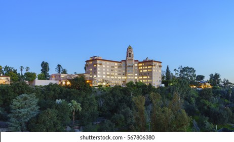 Twilight View Of The Richard H. Chambers Courthouse In Pasadena, California, USA