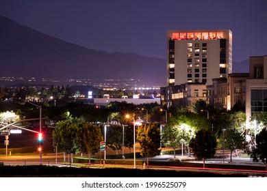 Twilight View Of The Skyline Of Downtown Irvine, California, USA.