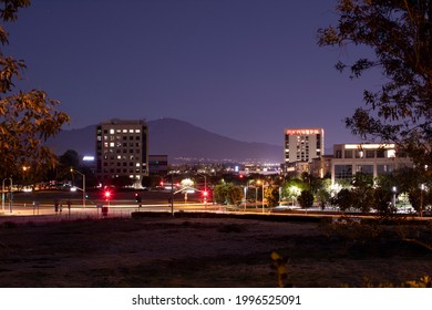 Twilight View Of The Skyline Of Downtown Irvine, California, USA.