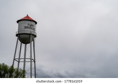 Twin Bridges, Montana - June 29, 2020: The Watertower For The Small, Rural Town Of Twin Bridges, In Central Montana